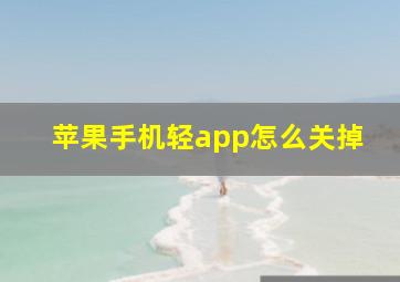 苹果手机轻app怎么关掉