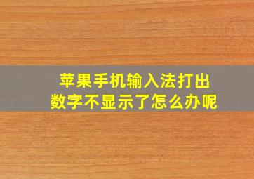 苹果手机输入法打出数字不显示了怎么办呢