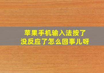 苹果手机输入法按了没反应了怎么回事儿呀