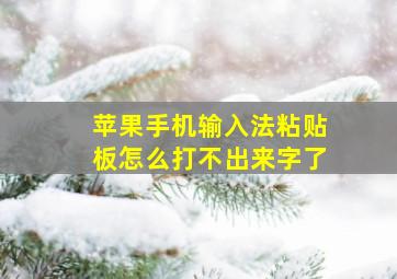 苹果手机输入法粘贴板怎么打不出来字了