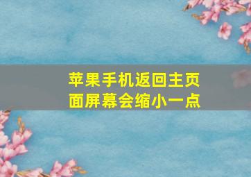 苹果手机返回主页面屏幕会缩小一点