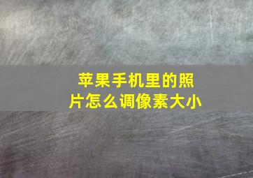 苹果手机里的照片怎么调像素大小