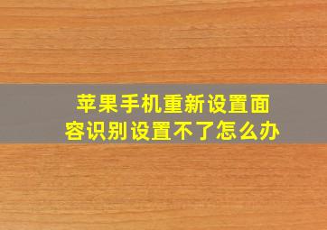 苹果手机重新设置面容识别设置不了怎么办