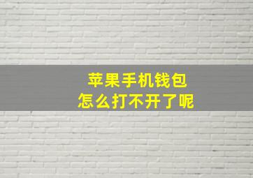 苹果手机钱包怎么打不开了呢