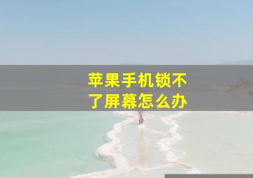 苹果手机锁不了屏幕怎么办