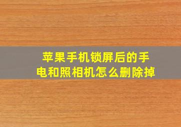 苹果手机锁屏后的手电和照相机怎么删除掉