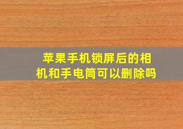 苹果手机锁屏后的相机和手电筒可以删除吗