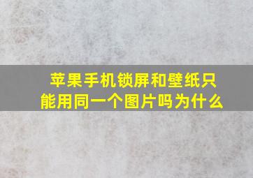 苹果手机锁屏和壁纸只能用同一个图片吗为什么