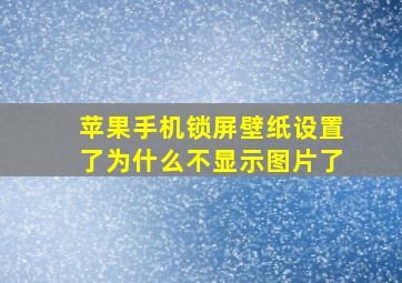 苹果手机锁屏壁纸设置了为什么不显示图片了