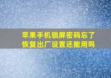 苹果手机锁屏密码忘了恢复出厂设置还能用吗