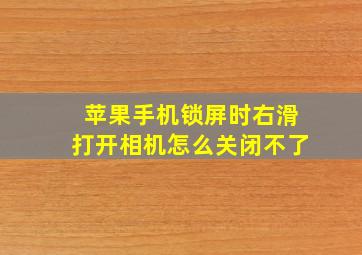 苹果手机锁屏时右滑打开相机怎么关闭不了