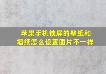 苹果手机锁屏的壁纸和墙纸怎么设置图片不一样