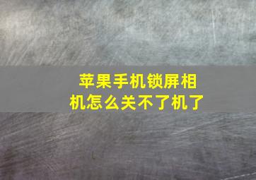 苹果手机锁屏相机怎么关不了机了