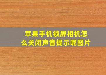 苹果手机锁屏相机怎么关闭声音提示呢图片