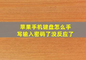 苹果手机键盘怎么手写输入密码了没反应了