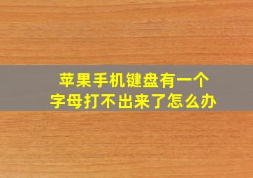 苹果手机键盘有一个字母打不出来了怎么办