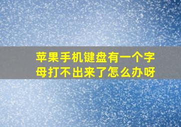 苹果手机键盘有一个字母打不出来了怎么办呀