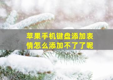 苹果手机键盘添加表情怎么添加不了了呢