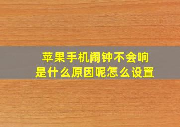 苹果手机闹钟不会响是什么原因呢怎么设置