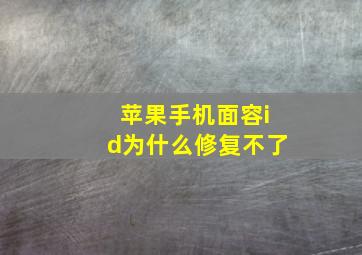 苹果手机面容id为什么修复不了