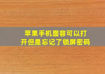 苹果手机面容可以打开但是忘记了锁屏密码