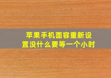 苹果手机面容重新设置没什么要等一个小时