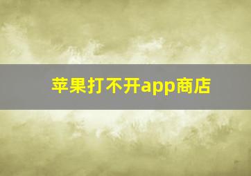 苹果打不开app商店