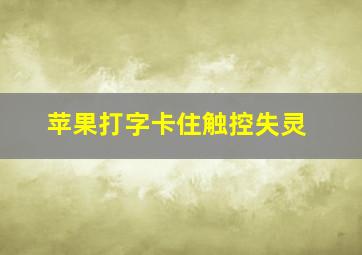 苹果打字卡住触控失灵