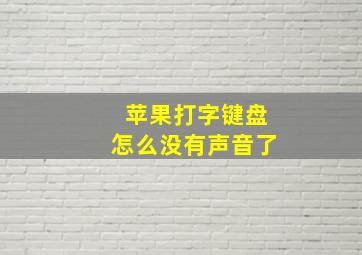 苹果打字键盘怎么没有声音了