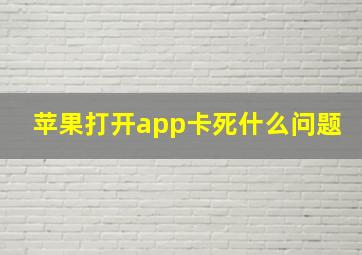 苹果打开app卡死什么问题