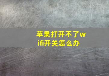 苹果打开不了wifi开关怎么办