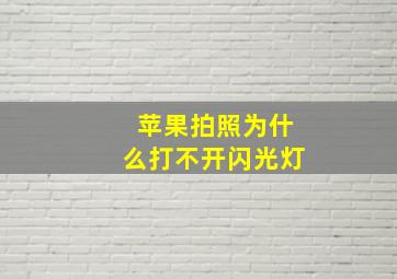 苹果拍照为什么打不开闪光灯