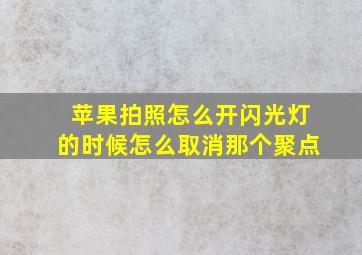 苹果拍照怎么开闪光灯的时候怎么取消那个聚点