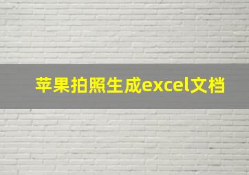 苹果拍照生成excel文档