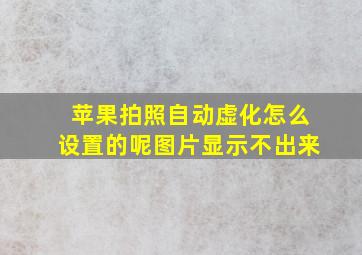 苹果拍照自动虚化怎么设置的呢图片显示不出来