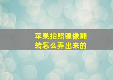 苹果拍照镜像翻转怎么弄出来的