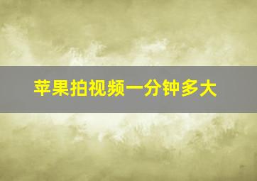 苹果拍视频一分钟多大