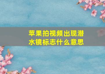 苹果拍视频出现潜水镜标志什么意思