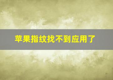 苹果指纹找不到应用了