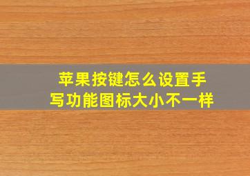 苹果按键怎么设置手写功能图标大小不一样