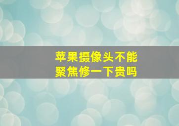 苹果摄像头不能聚焦修一下贵吗