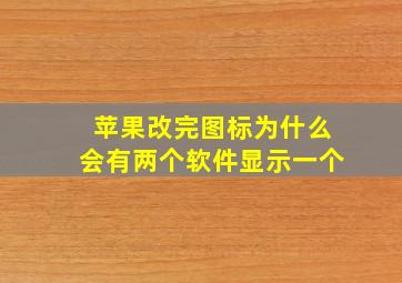 苹果改完图标为什么会有两个软件显示一个