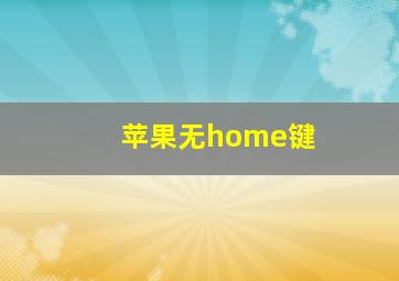 苹果无home键