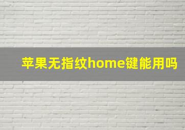 苹果无指纹home键能用吗