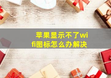 苹果显示不了wifi图标怎么办解决