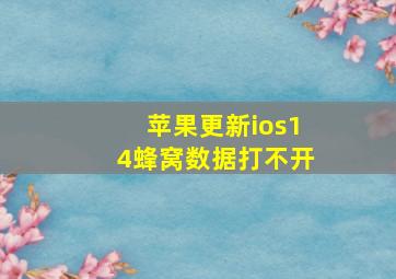 苹果更新ios14蜂窝数据打不开