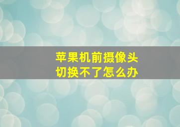 苹果机前摄像头切换不了怎么办