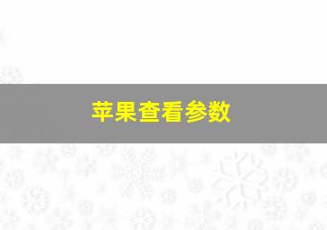 苹果查看参数