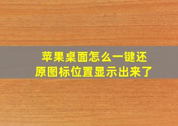 苹果桌面怎么一键还原图标位置显示出来了