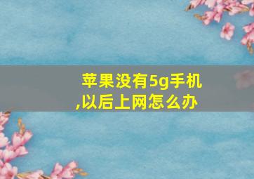 苹果没有5g手机,以后上网怎么办